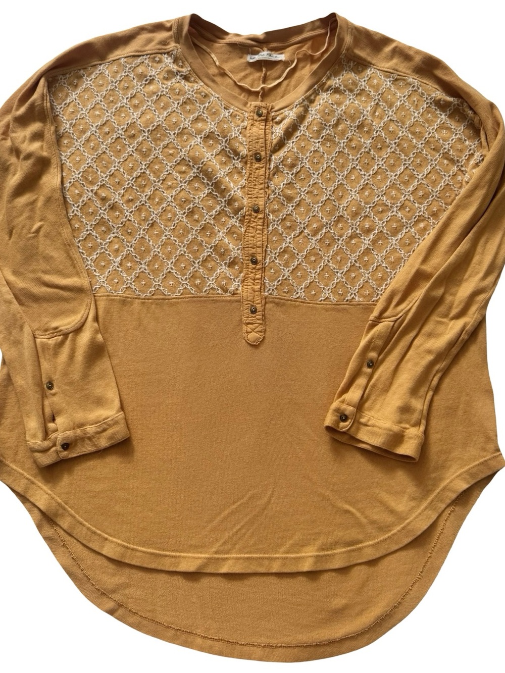 Free People We The Free Women’s Free Spirit High-Low Long Sleeve Henley Size L